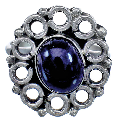 Amethyst Sterling Silver Native American Ring Size 8 BX119484